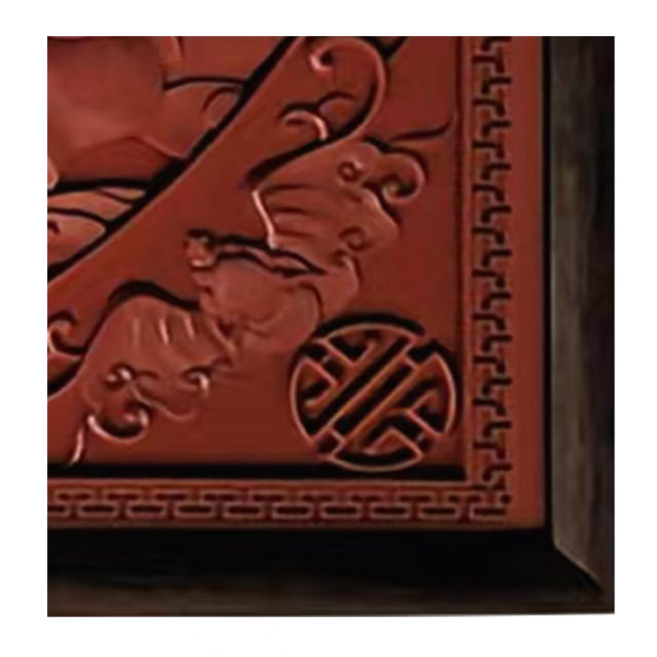 Carved Lacquer Hanging Panel Immortals Paying Homage to Longevity