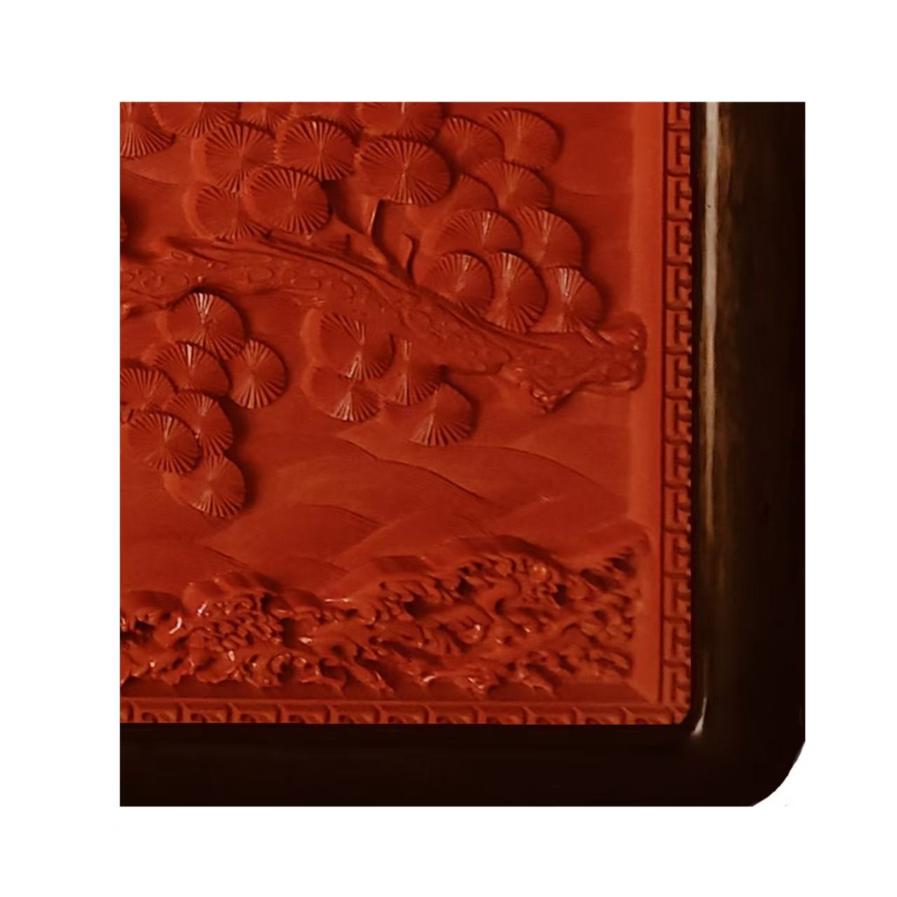 Carved Lacquer Hanging Panel the Eight Immortals Crossing the Sea