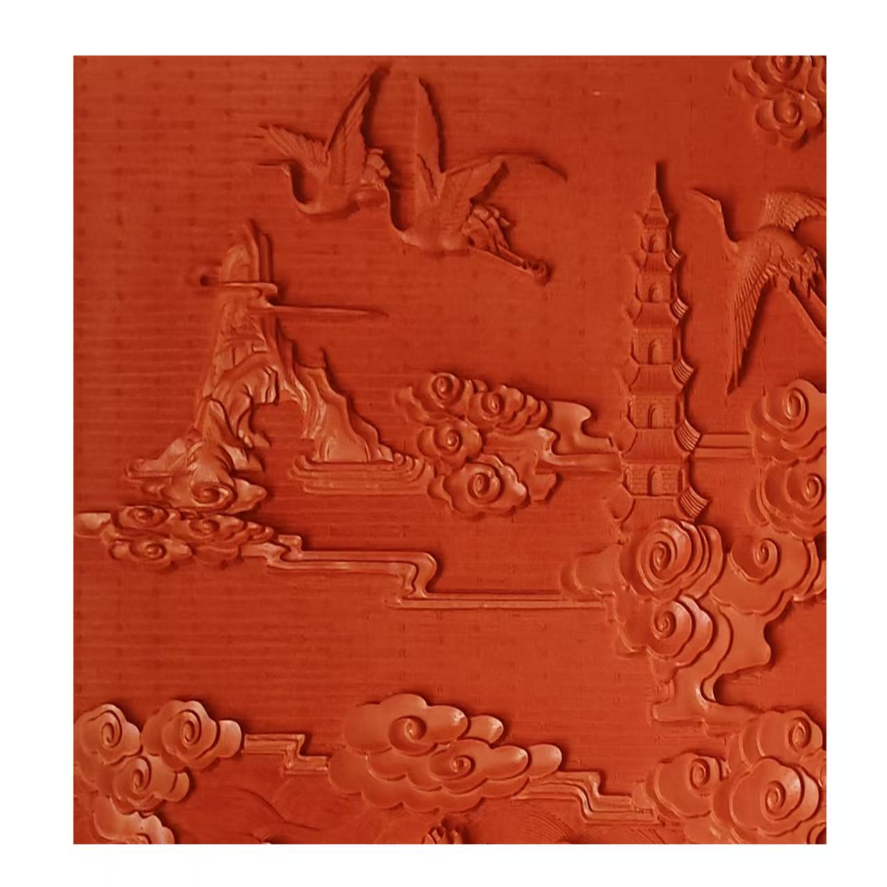 Carved Lacquer Hanging Panel the Eight Immortals Crossing the Sea