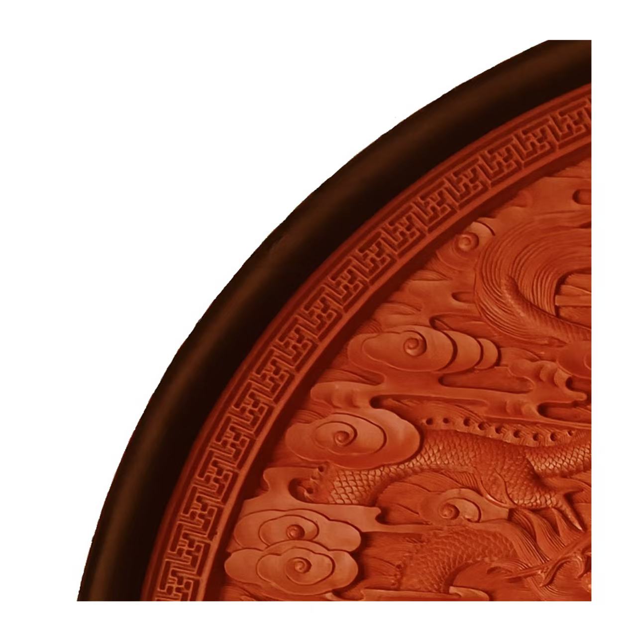 Carved Lacquer Hanging Panel Nine Dragons Playing with Pearls