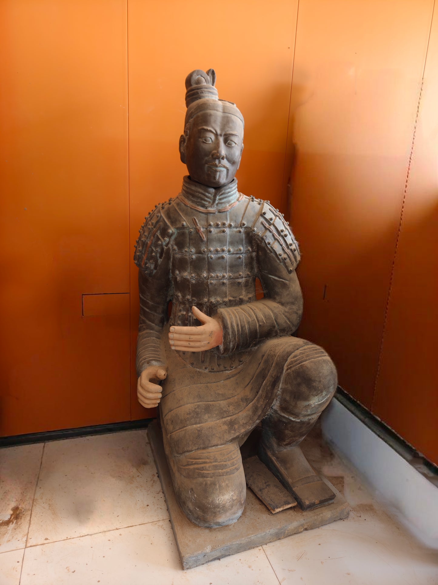 Qin Dynasty Kneeling Archer Terracotta Figure-120cm（Terracotta Color）